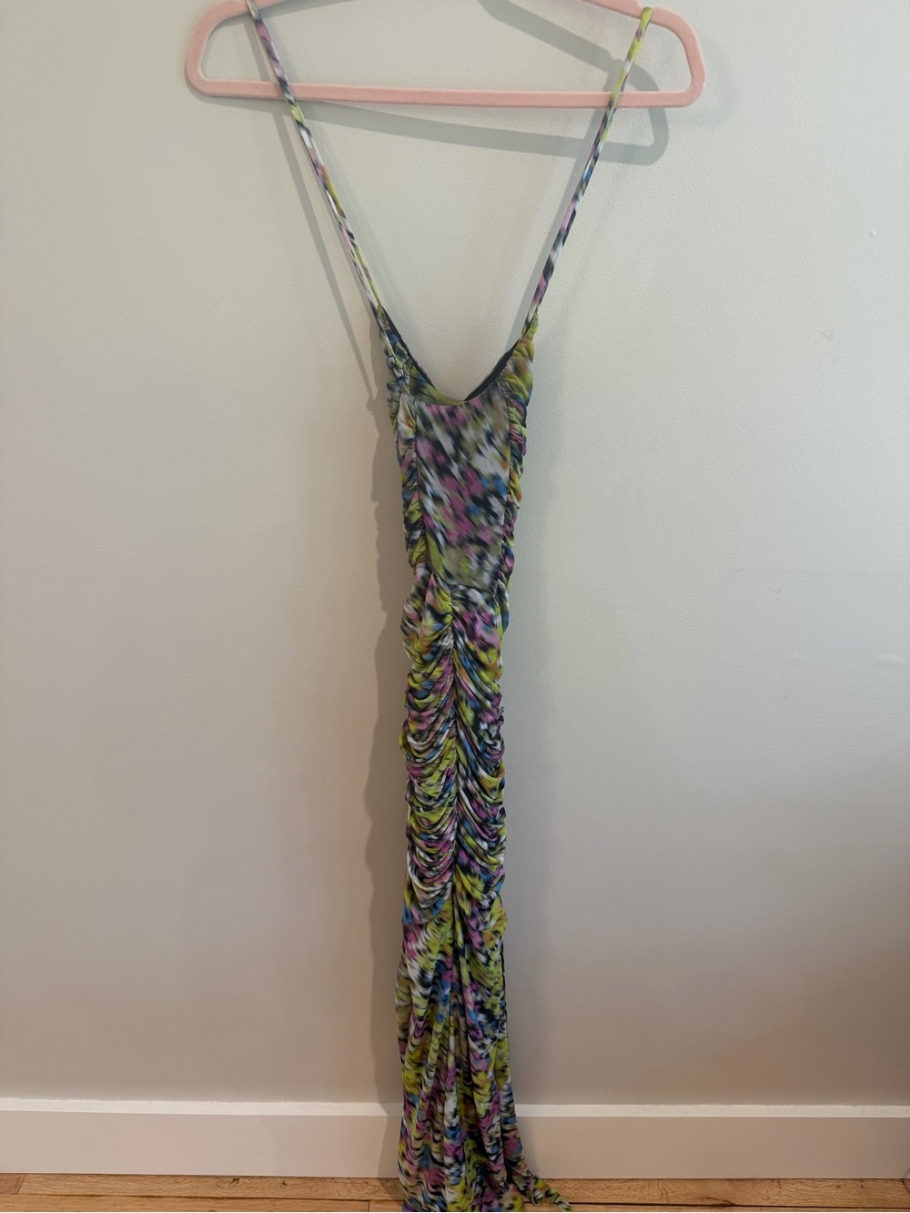 AFRM Floral Multi-Color Ruched Slip Dress - Picture 4 of 5